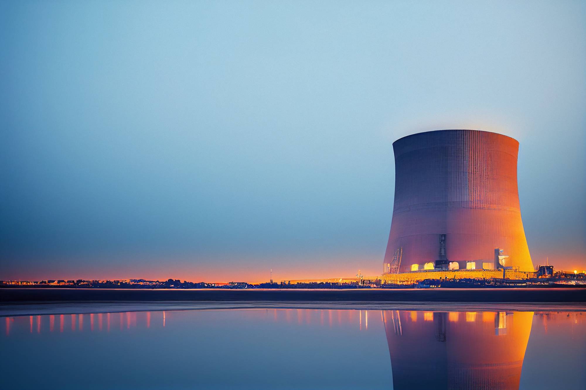 Bilden visar kärnkraftverk.